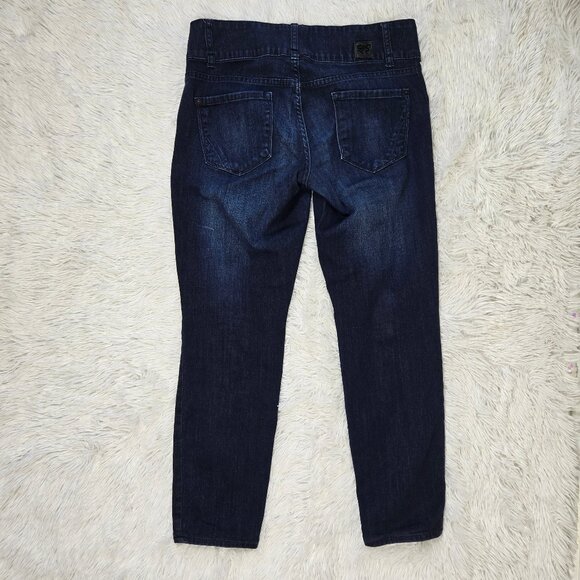 DKNY Size 14 Womens' Denim Blue Jeans Straight Leg Zip Front Pockets Dark Wash - Picture 10 of 12